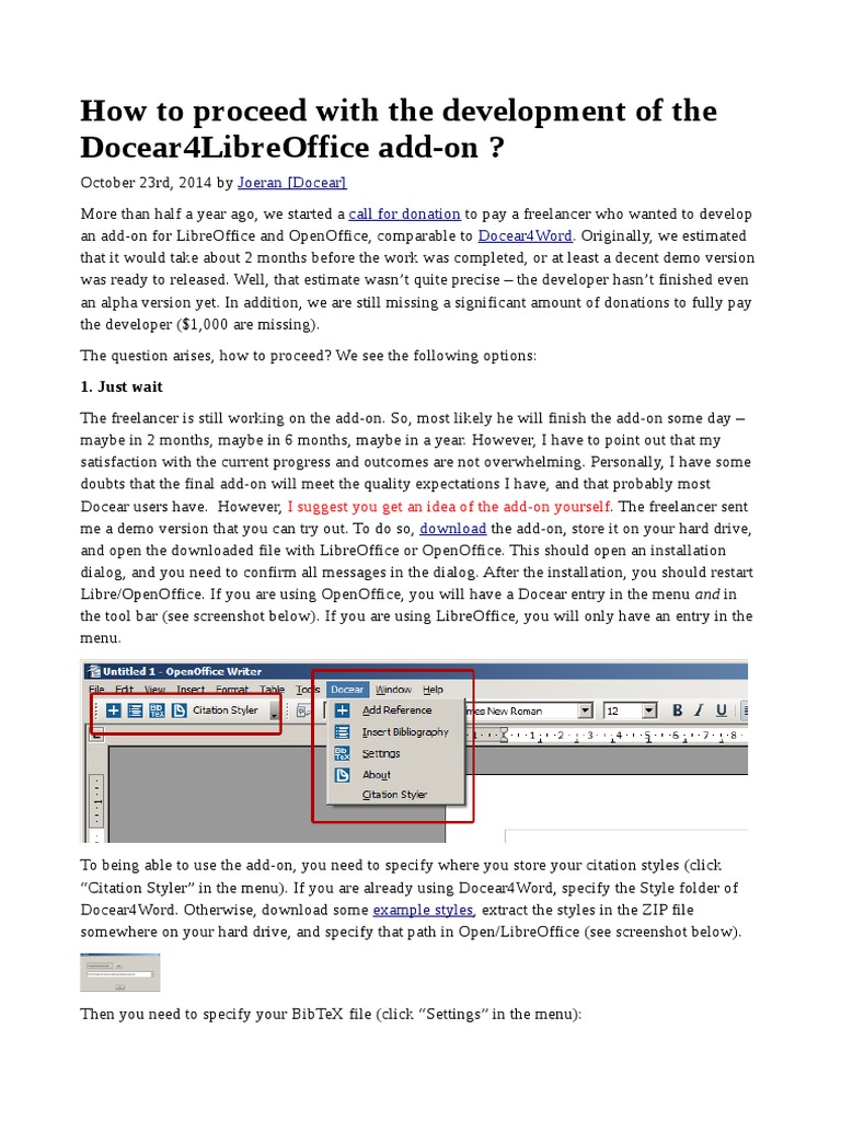 Docear4LibreOffice Development Update | PDF | Citation | String ...
