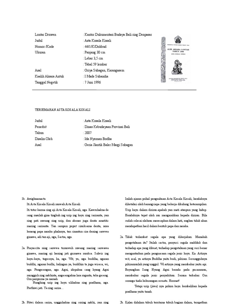 Asta Kosala Kosali Pdf