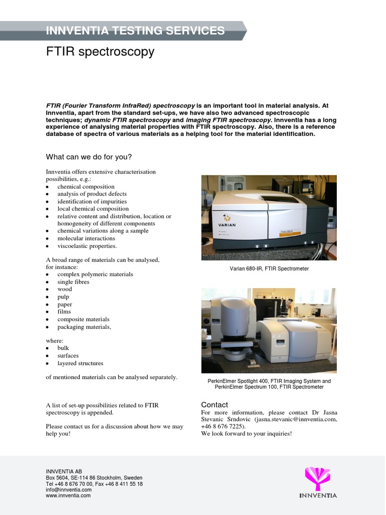 FTIR Spectroscopy (PDF) Fourier Transform Infrared Spectroscopy