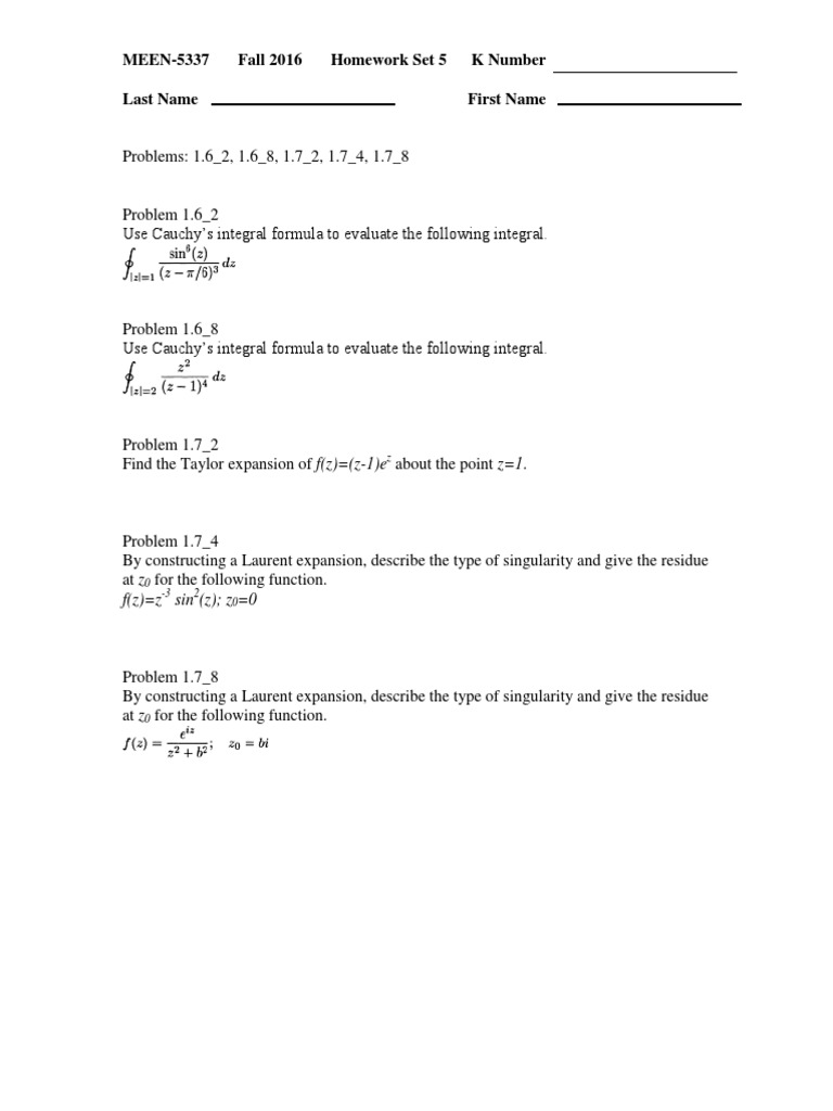 Cauchy Integral and Taylor Expansion Homework | PDF | Teaching Methods ...