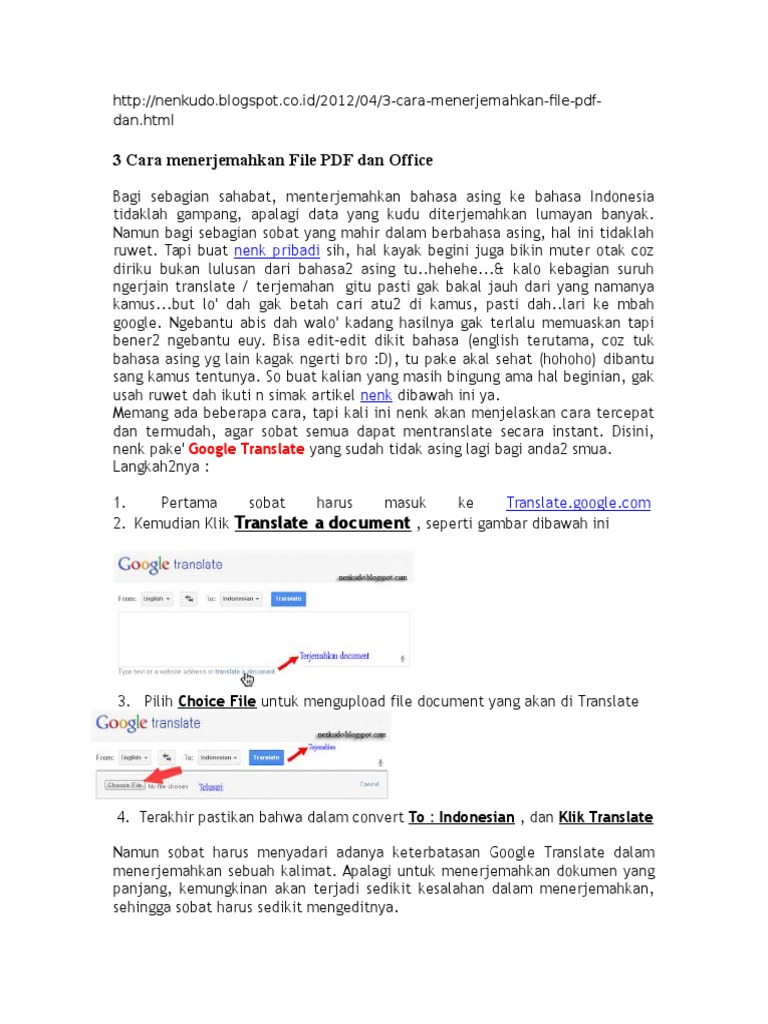 3 Cara Menerjemahkan File PDF Dan Office | PDF | Komputer