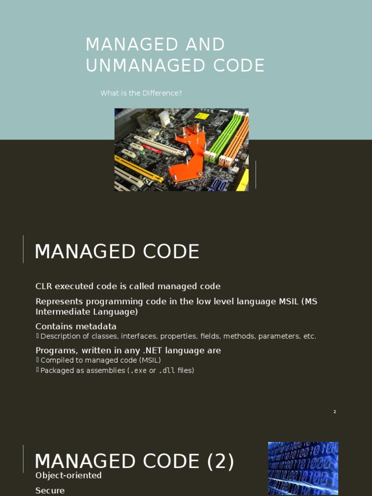 Managed and Unmanaged Code | PDF
