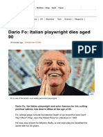 Dario Fo - Italian Playwright Dies Aged 90 - BBC News