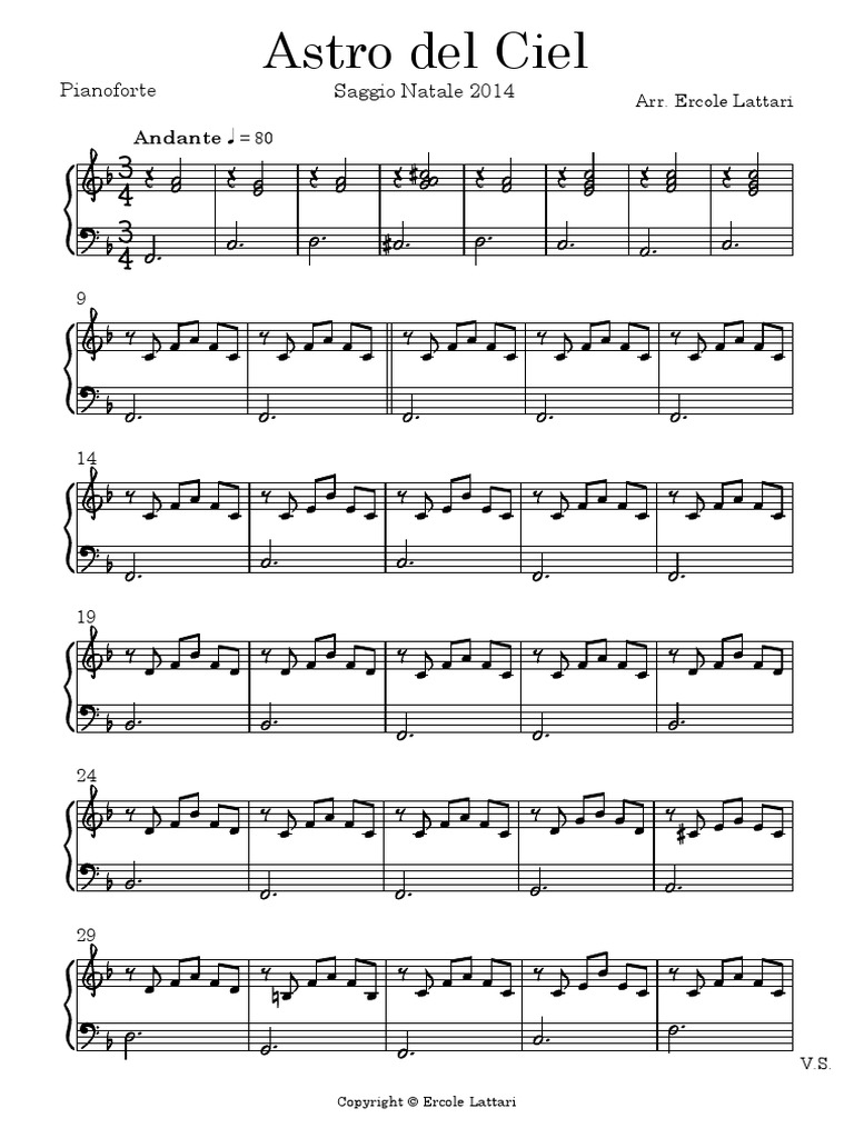 Astro Del Ciel Testo Italiano Pdf Astro del Ciel roggiano - Pianoforte.pdf