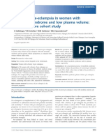 Recurrent Pre-Eclampsia in Women With Metabolic Syndrome and Low Plasma Volume: A Retrospective Cohort Study