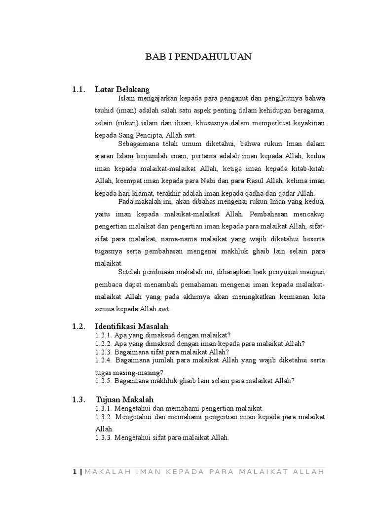 Makalah Iman Kepada Malaikat Pdf