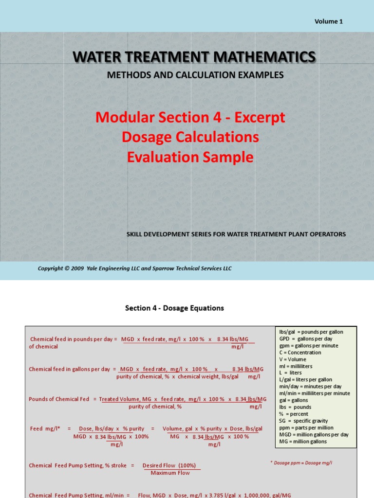 Dosing Rate Calculation PDF Parts Per Notation Dose (Biochemistry)