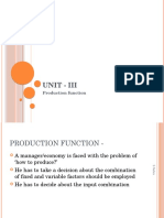 Unit - Iii: Production Function