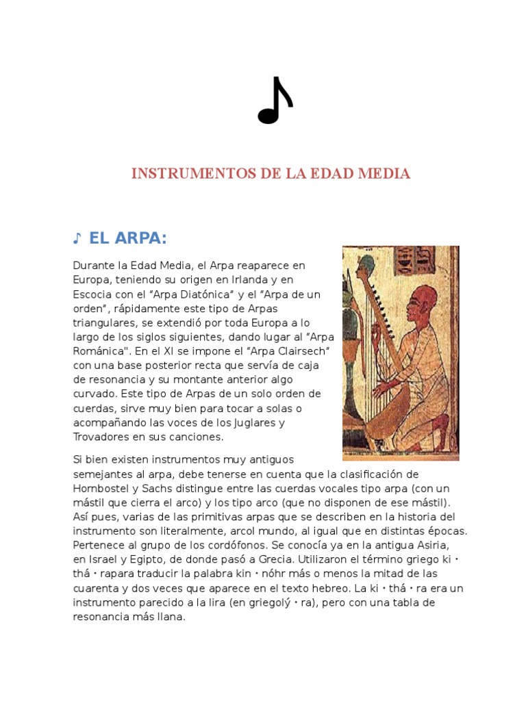Instrumentos Musicales de la Edad Media | PDF | Flauta | Instrumentos ...