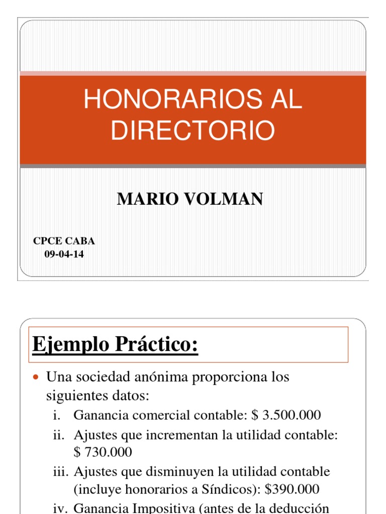 Honorarios y Retenciones a Directores | PDF | Impuesto sobre la renta ...