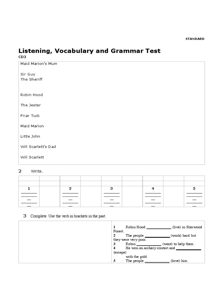 Surprise! 6 Unit 4 Test Standard PDF | PDF | Language Arts & Discipline ...