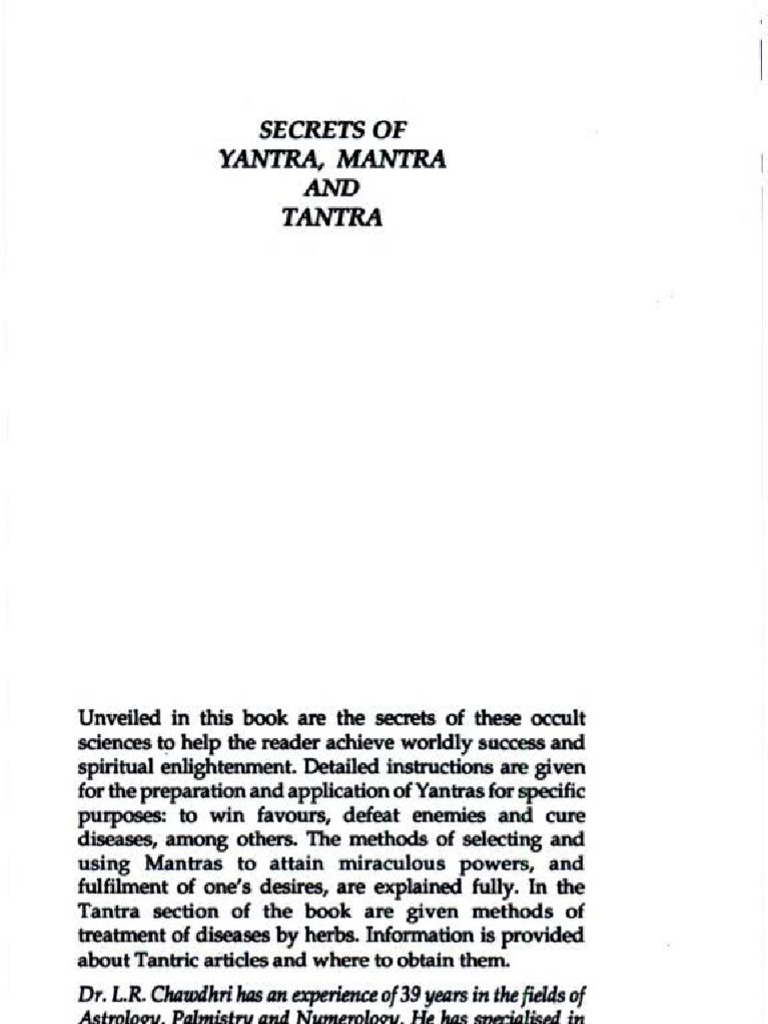 Secrets of Yantra Mantra and Tantra by L R Chawdhri | PDF | Buddhism ...