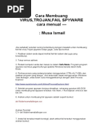 Download Buang Trojan VIRUS Spyware Malware Cara Manual by MUSA ISMAIL SN32745738 doc pdf