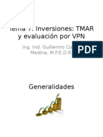Tema 7 - Inversiones TMAR y Evaluación Por VPN