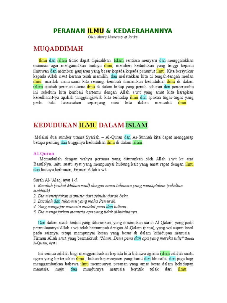 Peranan Ilmu Pdf