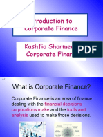 Introduction To Corporate Finance Kashfia Sharmeen Corporate Finance
