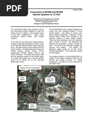M1009 Electric System Conversion To 12v Article