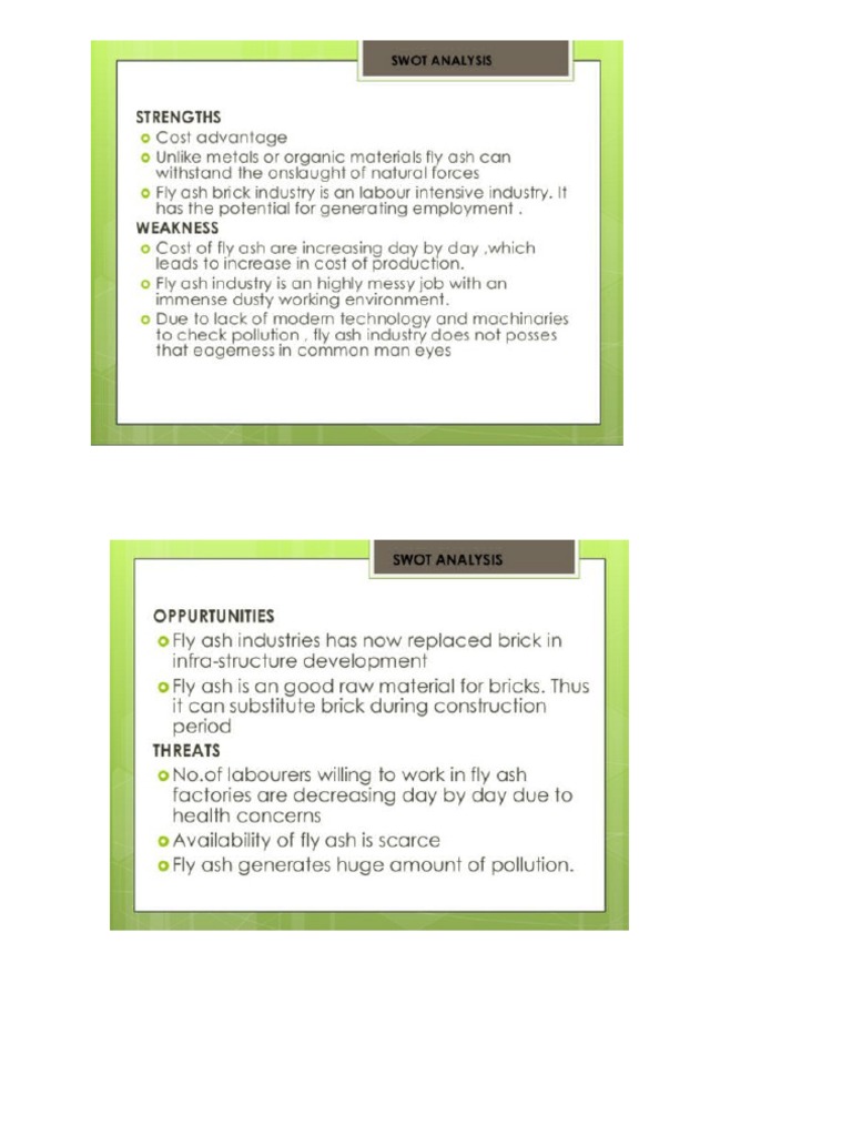 Fly Ash Brick Swot-Analysis | PDF