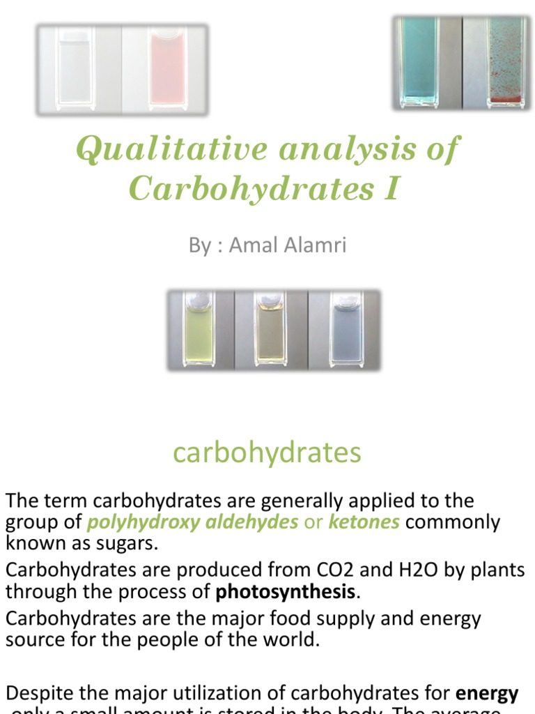 Carbohydrate Analysis Methods and Tests | PDF | Carbohydrates ...