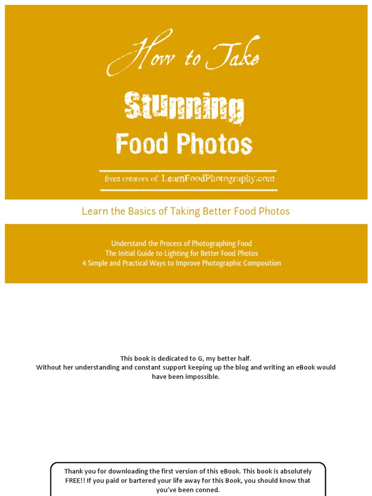 Food Photography Ebook Old 1 PDF | PDF | Exposure (Photography ...