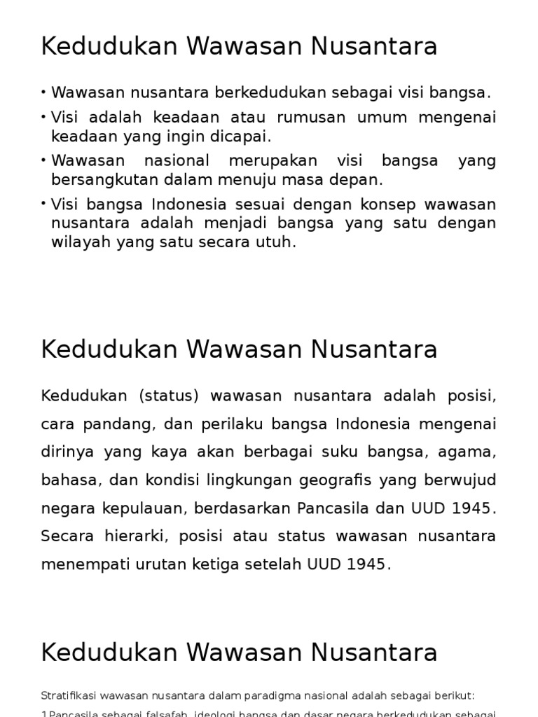 Kedudukan Wawasan Nusantara