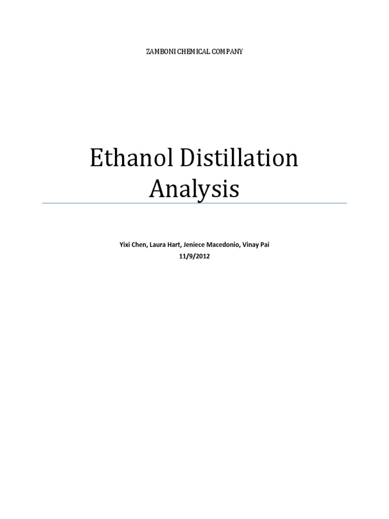 Energy Balance For Ethanol Distillation PDF Distillation Enthalpy