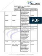 Job Safety Analysis Work Sheet Electrician: Activity Hazards Risk Control Measures Responsible