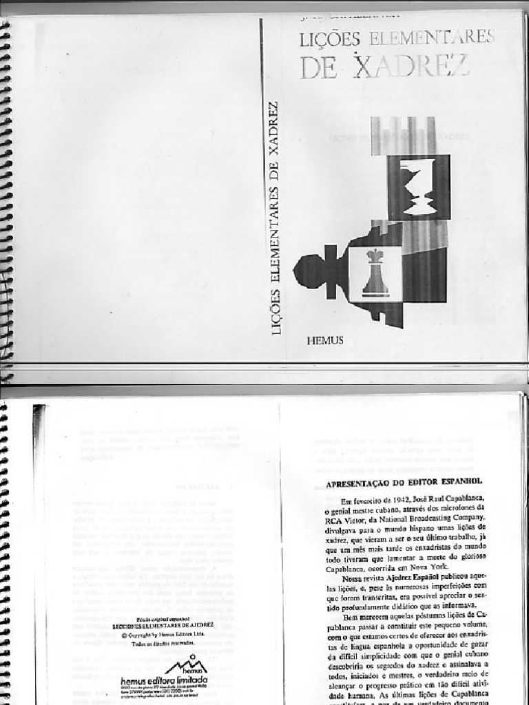 CAPABLANCA, José-Lições Elementares de Xadrez (1942) PDF, PDF, Xadrez