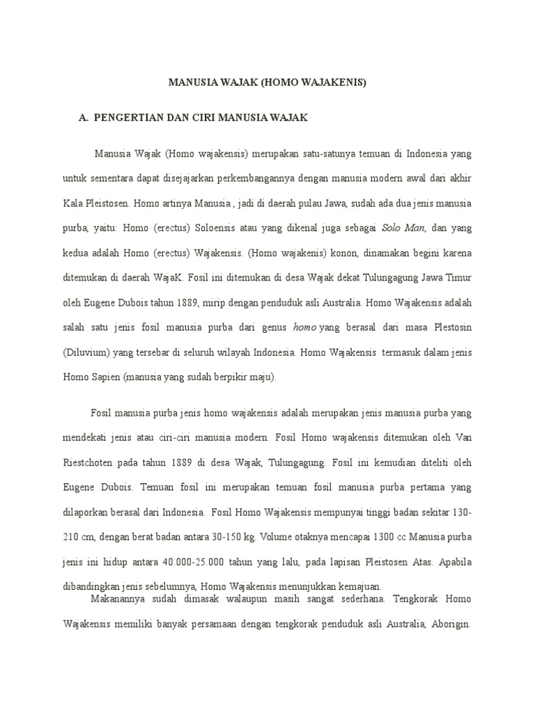 Manusia Wajak Pdf