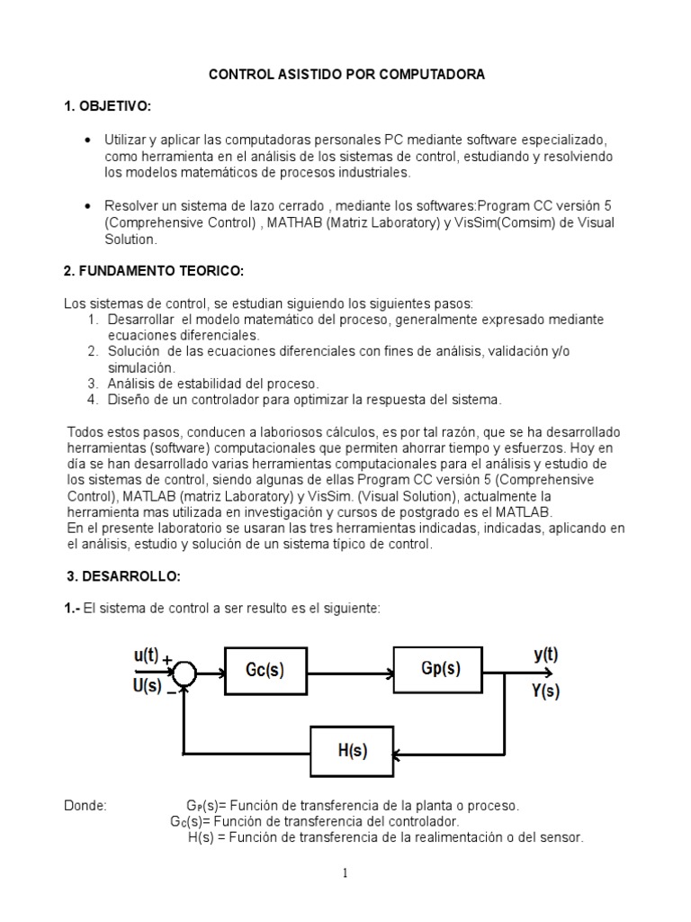 Análisis de Sistemas de Control con Software | PDF | Matlab | Simulación