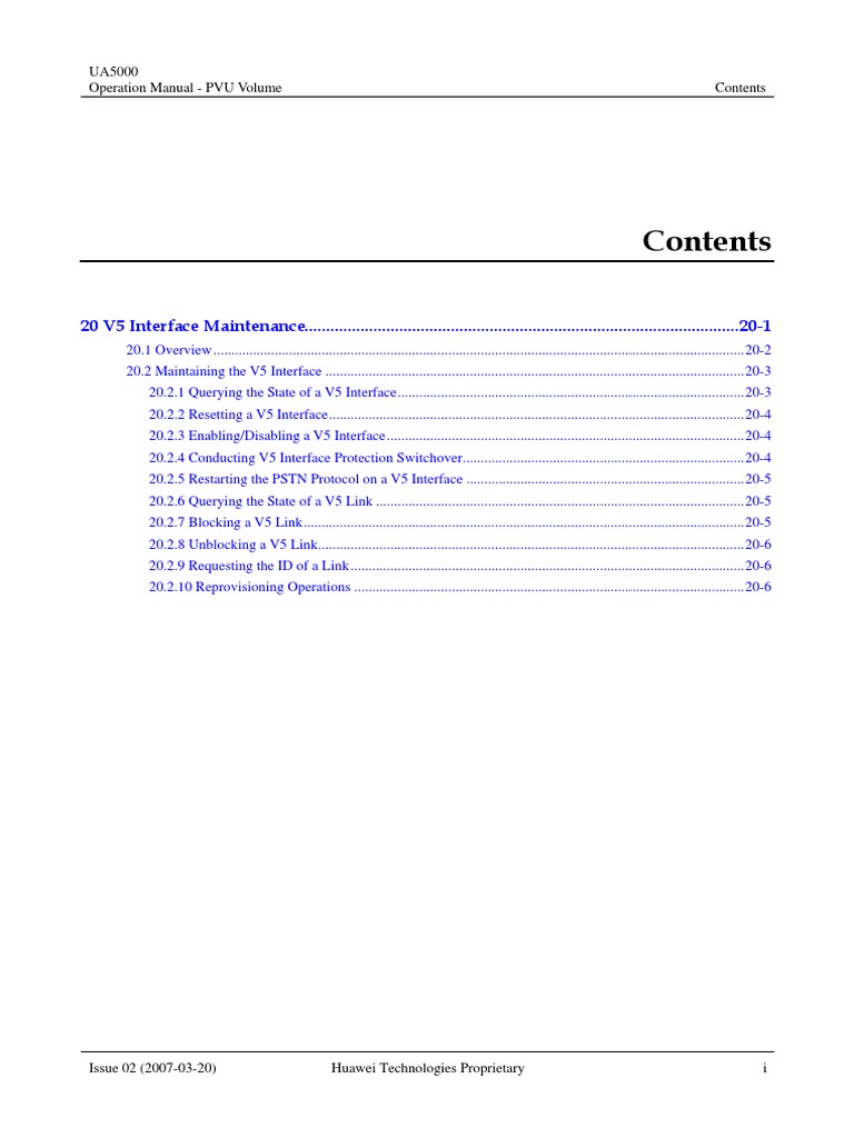 V5 Interface Maintenance Guide | PDF | Communications Protocols ...