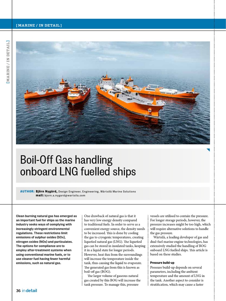 BoilOff Gas Handling Onboard LNG Fuelled Ships Internal Combustion