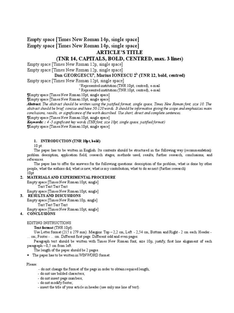 Empty Space (Times New Roman 14p, Single Space) Empty Space (Times New ...
