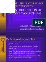 An Introduction of Income Tax Act-1961: Taxes Are The Prices Paid For The Civilized Society