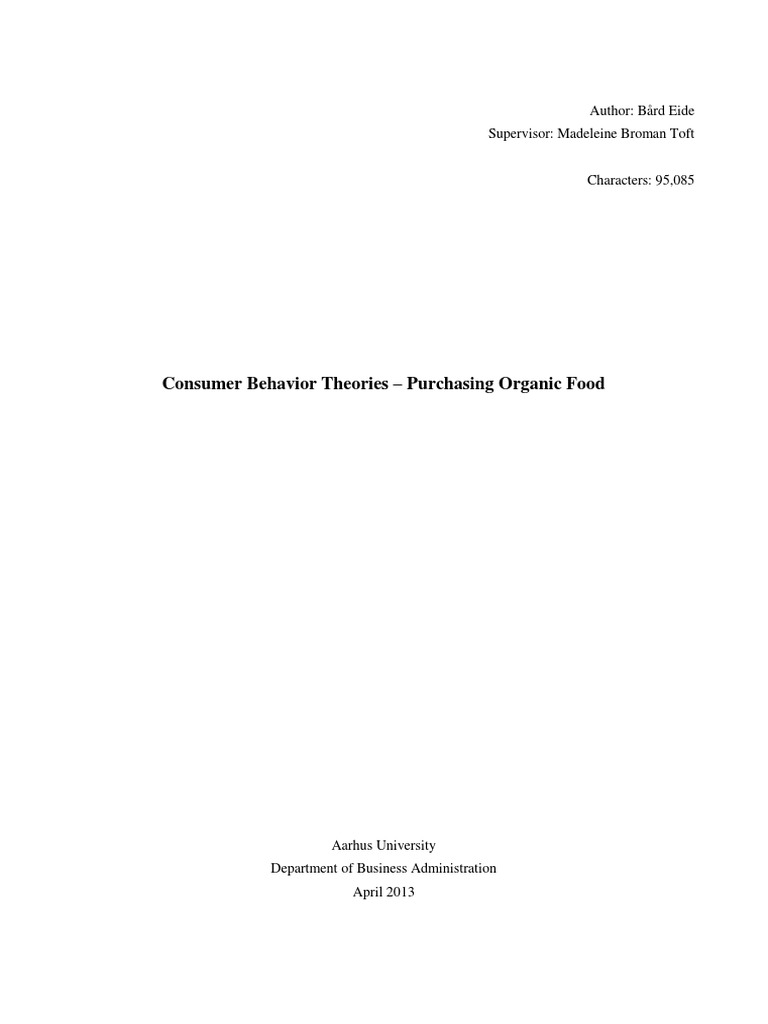 consumer behavior bachelor thesis topics