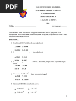 Peperiksaan pertengahan tahun matematik tingkatan 4 kertas 2