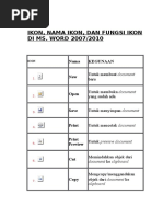 Daftar Ikon Microsoft Word dan Fungsinya | PDF