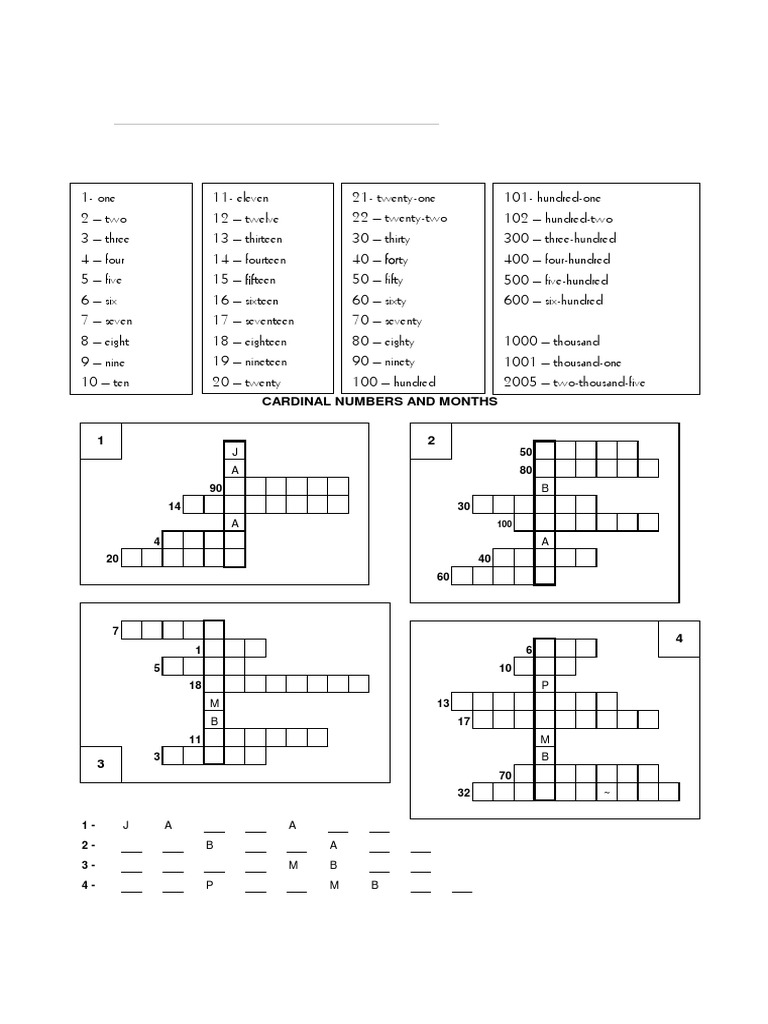 Days and Months: Numbers and Order | PDF