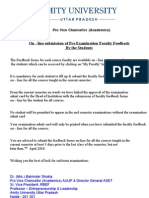 69da6on - Line Submission of Pre Examination Faculty Feedback Notice For Students