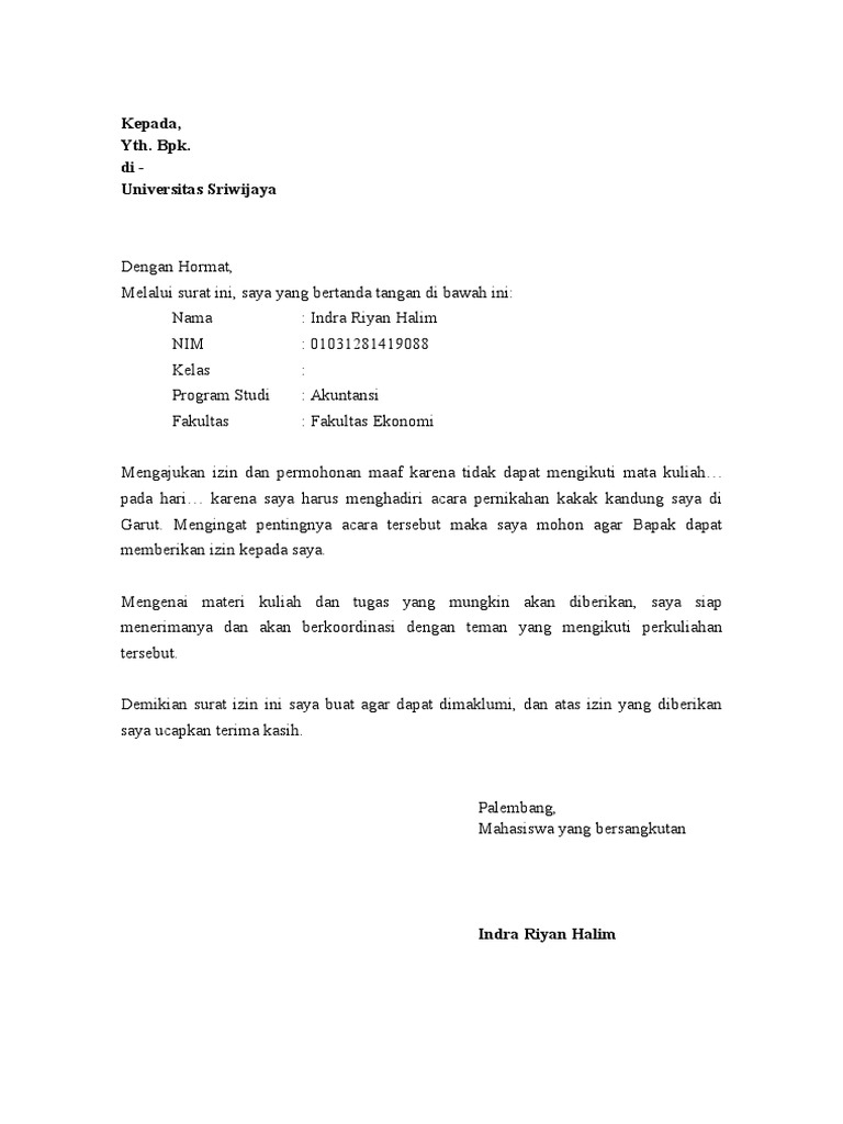 Contoh Surat Menjemput Acara