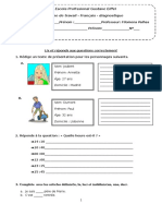 Fiche de Travail - Diagnostique