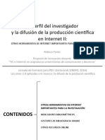 El perfil del invesgador y la difusion de la produccion científica en Internet II