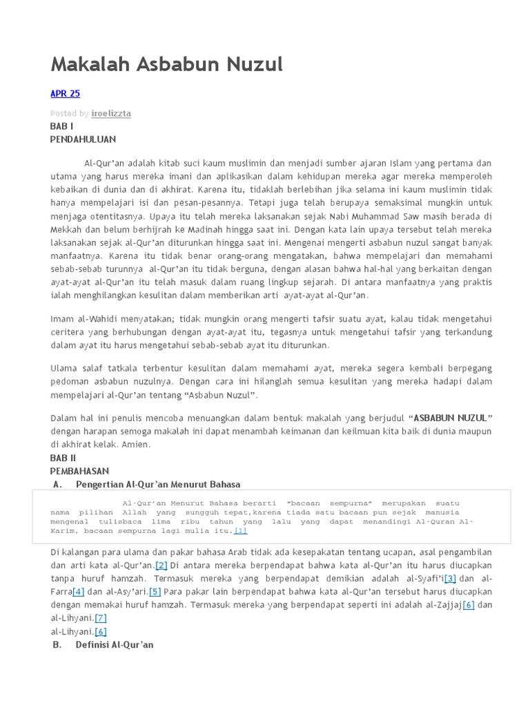 MAKALAH ASBABUN NUZUL PDF