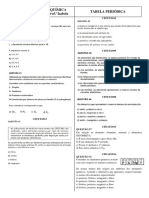 Questões Sobre Tabela Periódica - Provas Anteriores Do CEFETMG