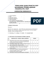 Instrumen Penilaian Ujian Praktik RPP Dan Pelaksanaan Pembelajaran Peserta PPL Fkip