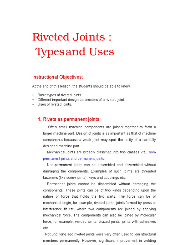 Design Considerations for Optimal Riveted Joints PDF Rivet