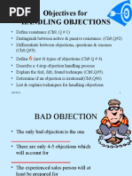 Objectives For Handling Objections