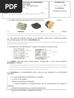 1ªficha de Avaliação - Geodinâmica Externa Versão 1