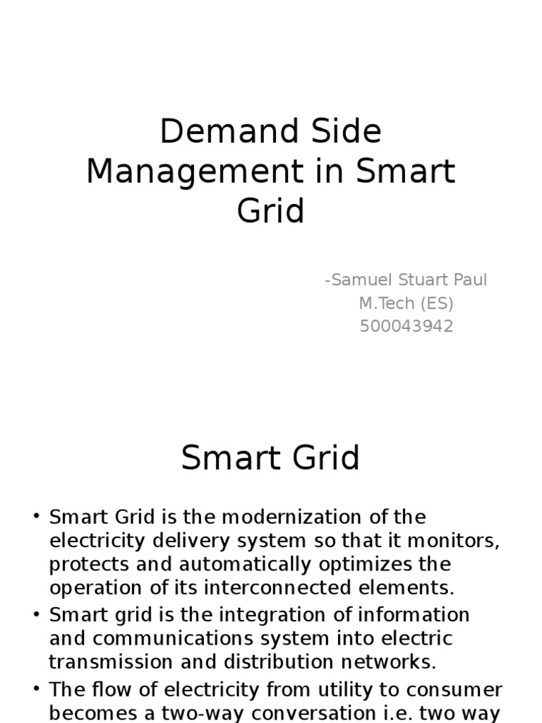 Demand Side Management in Smart Grids | PDF | Smart Grid | Electrical Grid