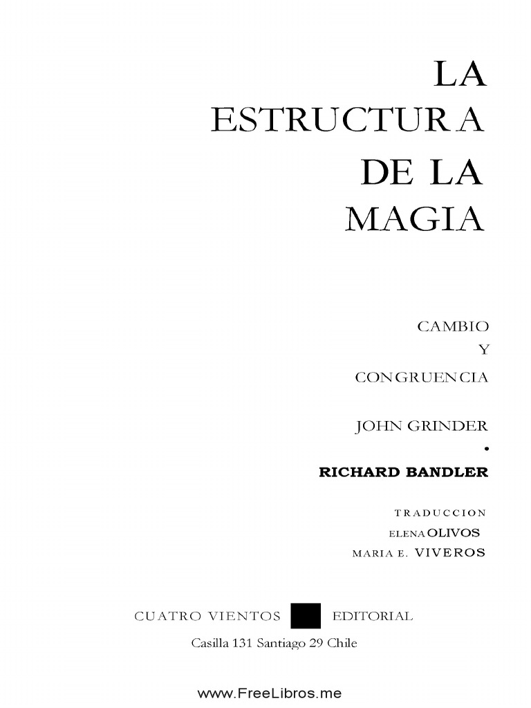 Libros De John Grinder Y Richard Bandler